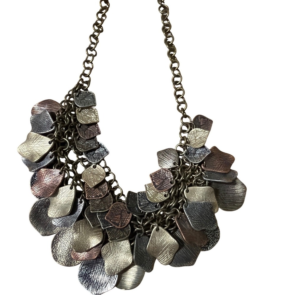 Unique Metal‎ Leaf Bib Necklace Statement Multi Tone Bohemian Festival  Gift